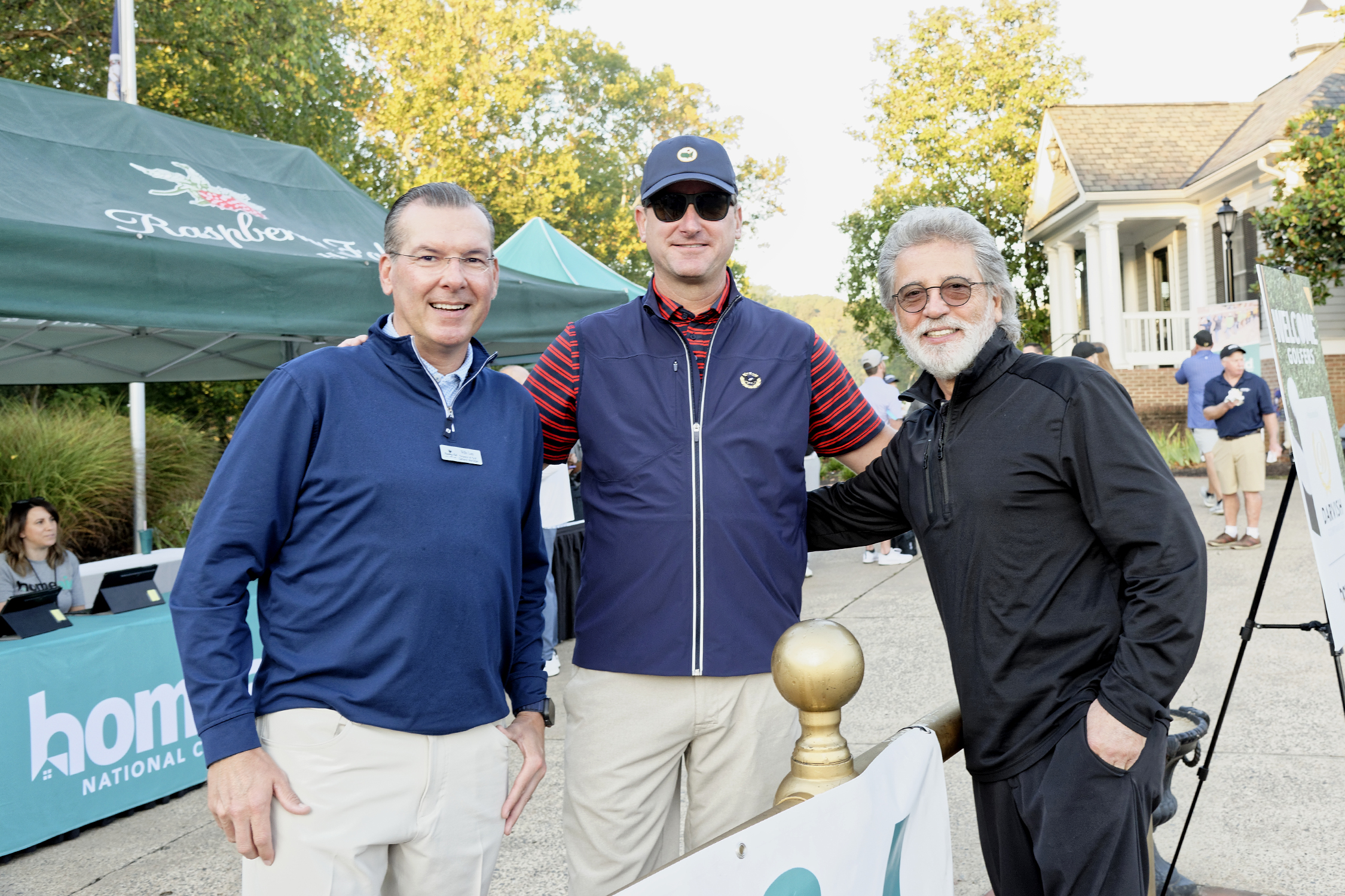 Three men at golf course